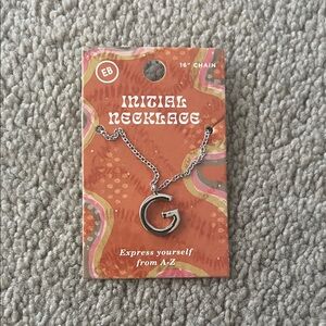 EARTHBOUND Silver Initial G Necklace